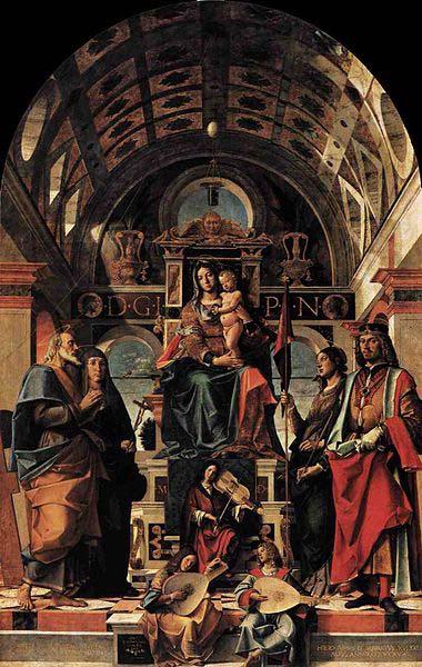 Bartolomeo Montagna Madonna and Child Enthroned with Saints France oil painting art